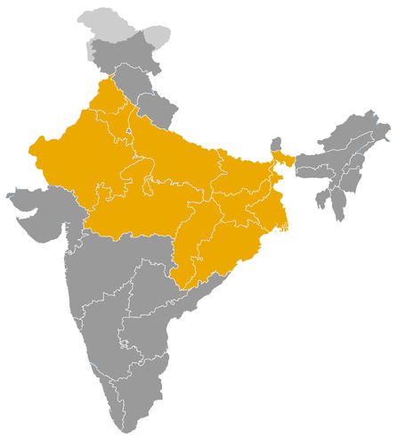 India • |0580/0647| • Vardhana dynasty: map